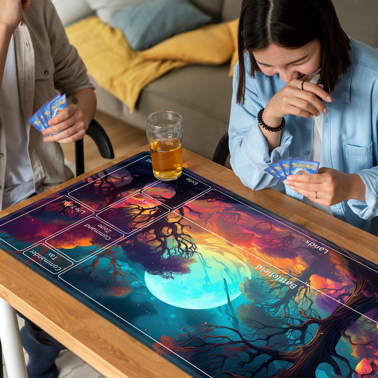 Amazon.com: Playmat for MTG, Card Game Mat Non-Slip Rubber Base